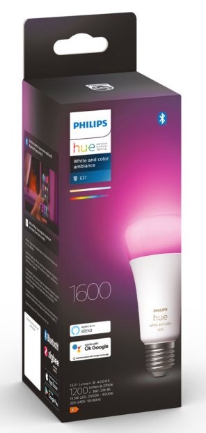 Светодиодная лампочка Philips Hue LED, многоцветный, E27, 13.5 Вт, 1055 - 1597 лм