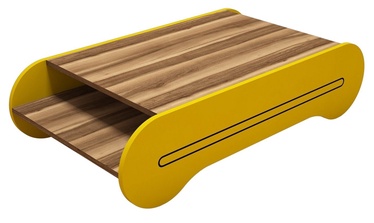 Журнальный столик Kalune Design Cool, желтый/ореховый, 1200 мм x 636 мм x 300 мм