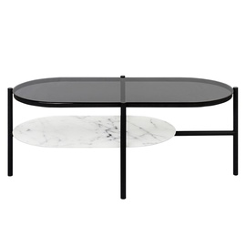 Kafijas galdiņš Actona Shildon 61847, balta/melna, 555 mm x 1153 mm x 450 mm