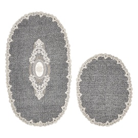Vannasistabas paklājiņu komplekts Foutastic Selonya Oval 299ANR1468, antracīta, 115 cm x 65 cm