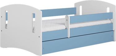 Vaikiška lova viengulė Kocot Kids Classic 2, mėlyna/balta, 164 x 90 cm, su patalynės dėže