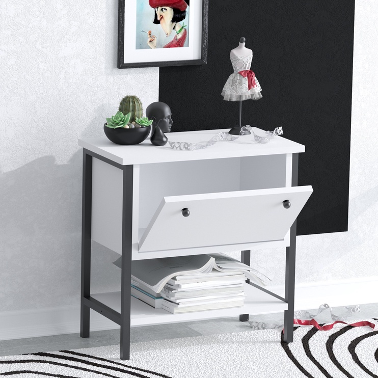 Журнальные столики Kalune Design Melany, белый/черный, 31 см x 55 см x 57 см