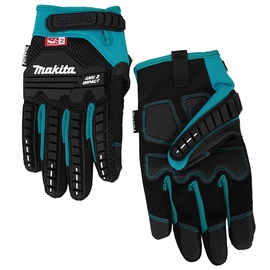 Рабочие перчатки перчатки Makita P-84470 P-84470, синтетическое волокно/термопластичная резина (tpe), синий/черный, L