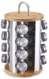 Maitseainetops Kamille Spice Rack 7044, roostevaba teras/puu, 100 ml, 16 tk