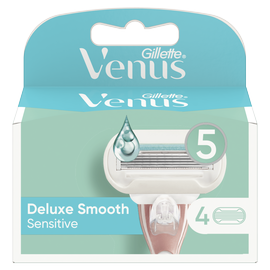 Gillette Venus Deluxe Smooth Sensitive Запасные лезвия для бритвы, 4 шт