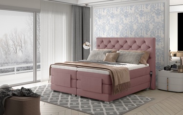 Кровать Clover Mat Velvet 63, 140 x 200 cm, розовый, с матрасом