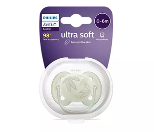 Соска Philips Avent Ultra Soft Deco, 0 мес., зеленый