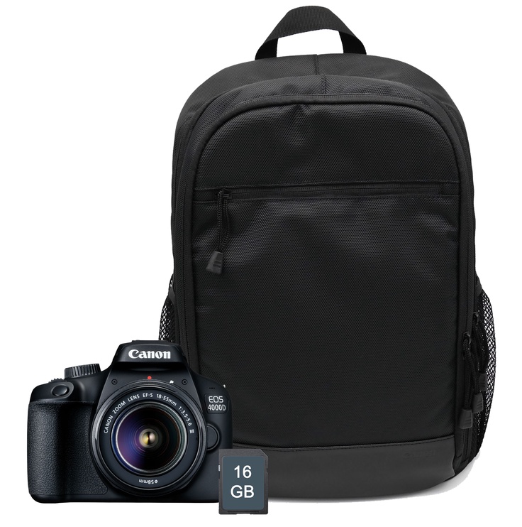 Зеркальный фотоаппарат Canon EOS 4000D 18-55mm III + 16GB SD + Bag BP110