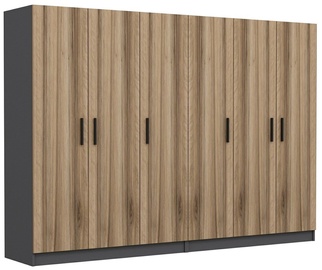 Гардероб Kalune Design Kale 5108, антрацитовый/светло-коричневый, 52 см x 270 см x 210 см