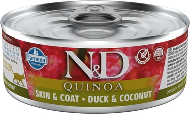Влажный корм для кошек Farmina N&D Quinoa Duck & Coconut, мясо утки, 0.080 кг