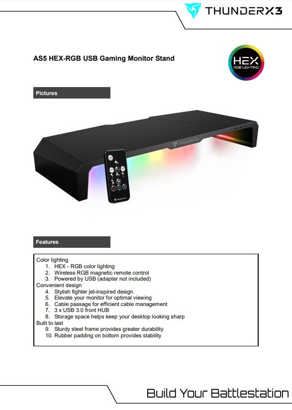 As5 hex discount gaming monitor stand