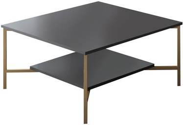 Журнальный столик Kalune Design Gold Line, золотой/черный/антрацитовый, 80 см x 80 см x 40 см