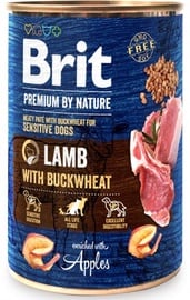 Влажный корм для собак Brit Premium By Nature Lamb With Buckwheat, баранина, 0.4 кг