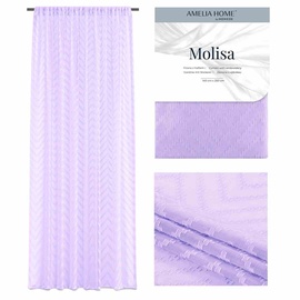 Dienas aizkari AmeliaHome Molisa Pleat, violeta, 140 cm x 270 cm