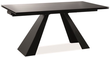 Обеденный стол c удлинением Signal Meble Salvadore, черный, 1200 - 1800 мм x 800 мм x 760 мм