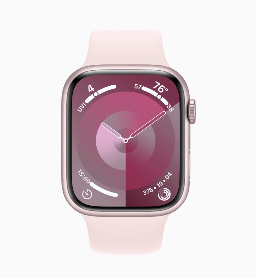 Умные часы Apple Watch Series 9 GPS + Cellular 45mm Pink Aluminium Light Pink Sport Band S/M, розовый
