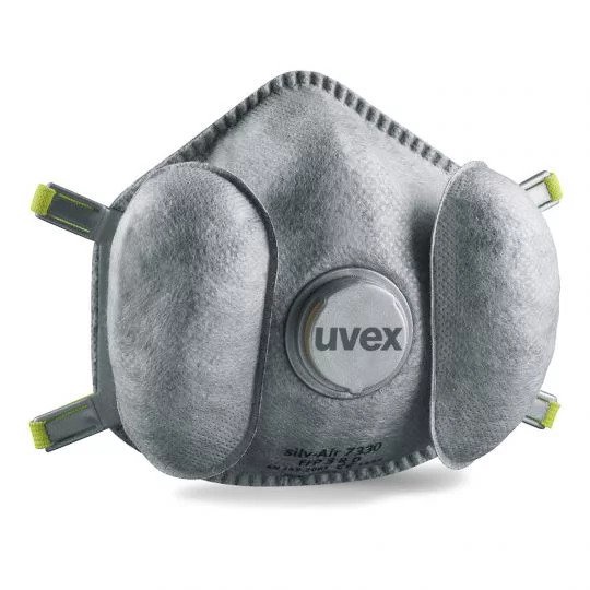 Респиратор, с клапаном Uvex FFP3, серый, 3 pcs