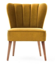 Atzveltnes krēsls Hanah Home Layla 825BLC2355, zelta/koka, 65 cm x 65 cm x 80 cm