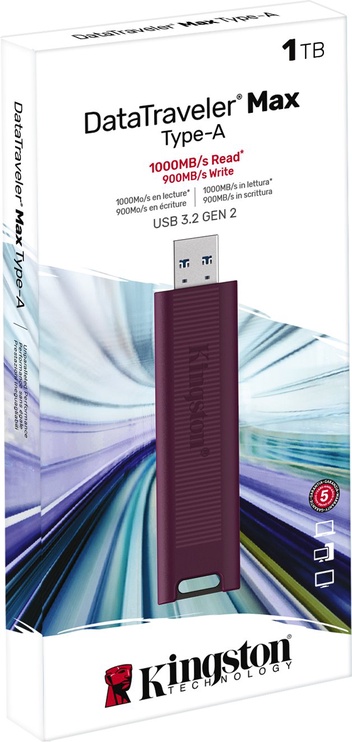 USB zibatmiņa Kingston DataTraveler Max, sarkana, 1 TB