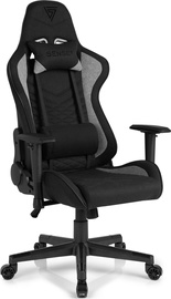 Игровое кресло SENSE7 Spellcaster Material, 57 x 69.5 x 126 - 135 см, черный/серый