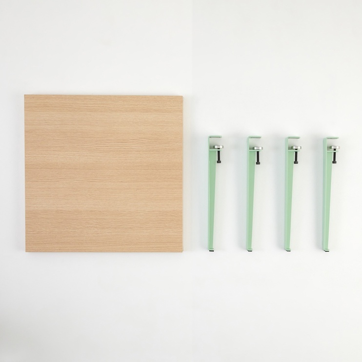 Журнальный столик Kalune Design Halicheron, коричневый/зеленый, 60 см x 60 см x 45 см