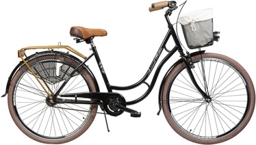 Velosipēds pilsētas Azimut Retro Lux, 28 ", 17" (43 cm) rāmis, melna, ar grozu