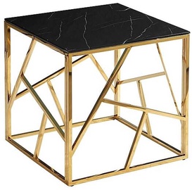 Журнальный столик Signal Meble Escada B II, золотой/черный, 550 мм x 550 мм x 550 мм