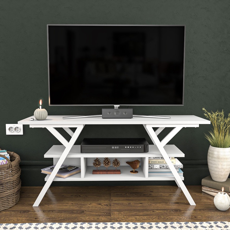 TV-laud Kalune Design Minerva, valge, 35 cm x 120 cm x 55 cm