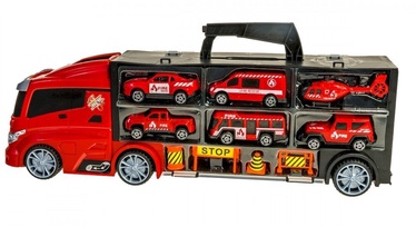 Transporta rotaļlietu komplekts Smily Play Set Of Vehicles SP83882, melna/sarkana/daudzkrāsaina