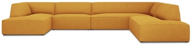 Kampinė sofa Micadoni Home Ruby Panoramic 7 Seats, geltona, dešininė, 366 x 273 cm x 69 cm