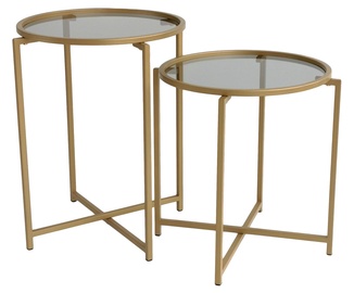 Журнальный столик Kalune Design Set S406, золотой, 500 мм x 500 мм x 600 мм