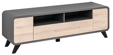 TV galds ASM Round, antracīta/koka, 160 cm x 45 cm x 52 cm