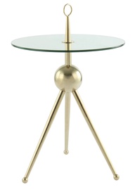 Журнальный столик Kayoom Ontario 325, прозрачный/золотой, 46 см x 46 см x 53 см