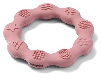Bērnu košļājamās rotaļlietas BabyOno Ring, rozā