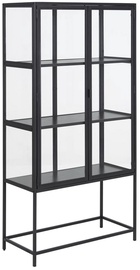 Шкаф-витрина Home4you Seaford, черный, 77 см x 35 см x 150 см