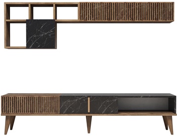 Sektsioonkapp Kalune Design Milan 845HCT3079, must/pähklipuu, 35 cm x 180 cm x 40 cm