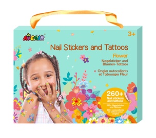 Tetovēšanas komplekts Avenir Flower Nail Stickers And Tattoos NA218207, daudzkrāsaina