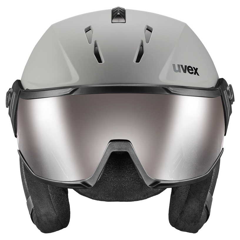 Suusakiivri ja prillide komplekt Uvex Instinct Visor Pro V, hall, 60-62 cm