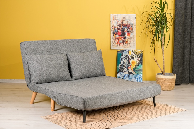 Dīvāns-gulta Hanah Home Folde 2-Seat, gaiši pelēka, 120 x 80 cm x 42 cm