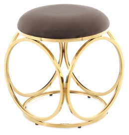 Табурет Kayoom Whitney 325 FSK9U-GLD, коричневый/золотой, 40 см x 40 см x 40 см