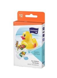 Пластырь Matopat Happy Tattoo, 5.7 см x 2.5 см, 12 шт.