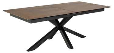 Обеденный стол c удлинением Heaven Lemco, коричневый/черный, 2000 - 2400 мм x 1000 мм x 760 мм