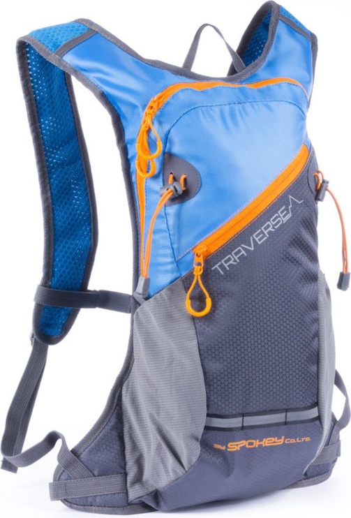 Tūristu mugursoma Spokey Traverse Bicycle, oranža/pelēka/gaiši zila, 7 l