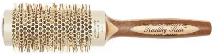 Щетка для волос Olivia Garden Healthy Hair Round Bamboo Thermal, 430 мм, коричневый