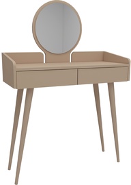 Столик-косметичка Kalune Design Skodya 550ARN2780, бежевый, 90 см x 36.8 см x 134 см, с зеркалом