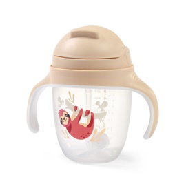 Детская поилка BabyOno 1464/04, 240 мл, 6+ мес., персик/прозрачный