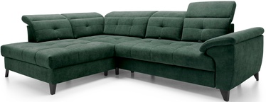 Kampinė sofa Inferne Raquel 35, tamsiai žalia, kairinė, 297 x 210 cm x 107 cm