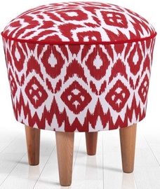 Пуф Hanah Home Cor, белый/красный, 42 см x 42 см x 42 см