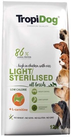 Sausā suņu barība TropiDog Light / Sterilised, vistas gaļa, 12 kg