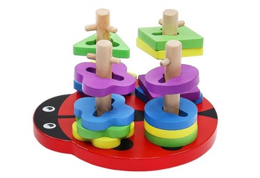 Развивающая игра RoGer Children's Wooden Puzzle Sorter Ladybird, 11.5 см